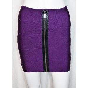 A/X Armani Exchange Bandage Front Zipper Mini Skirt Purple Size Sm